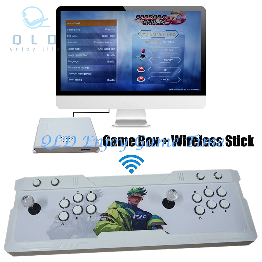 

Pandora Games 3D Game Box 7285 in 1 Console, 2P Wireless Stick, Built with GJ.GME.GB3000.REV1.2 Motherboard Arcade Video Game