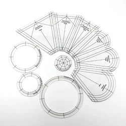10Pcs Acrylic Template Set Quilting Template Free Motion Sewing Ruler for DIY Crafts Drawing Sewing Cutting Patchwork Ruler Tool