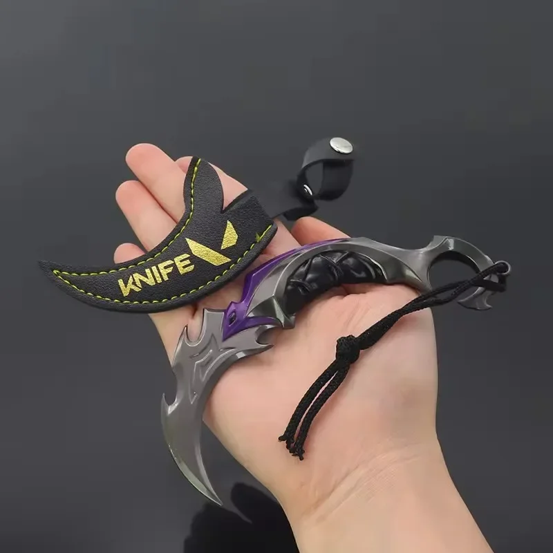 15CM Valorant Game Weapon Melee Reaver Karambit Knife Metal Model Samurai Sword Weapon Model Keychain Decoration Gifts Toys Kids