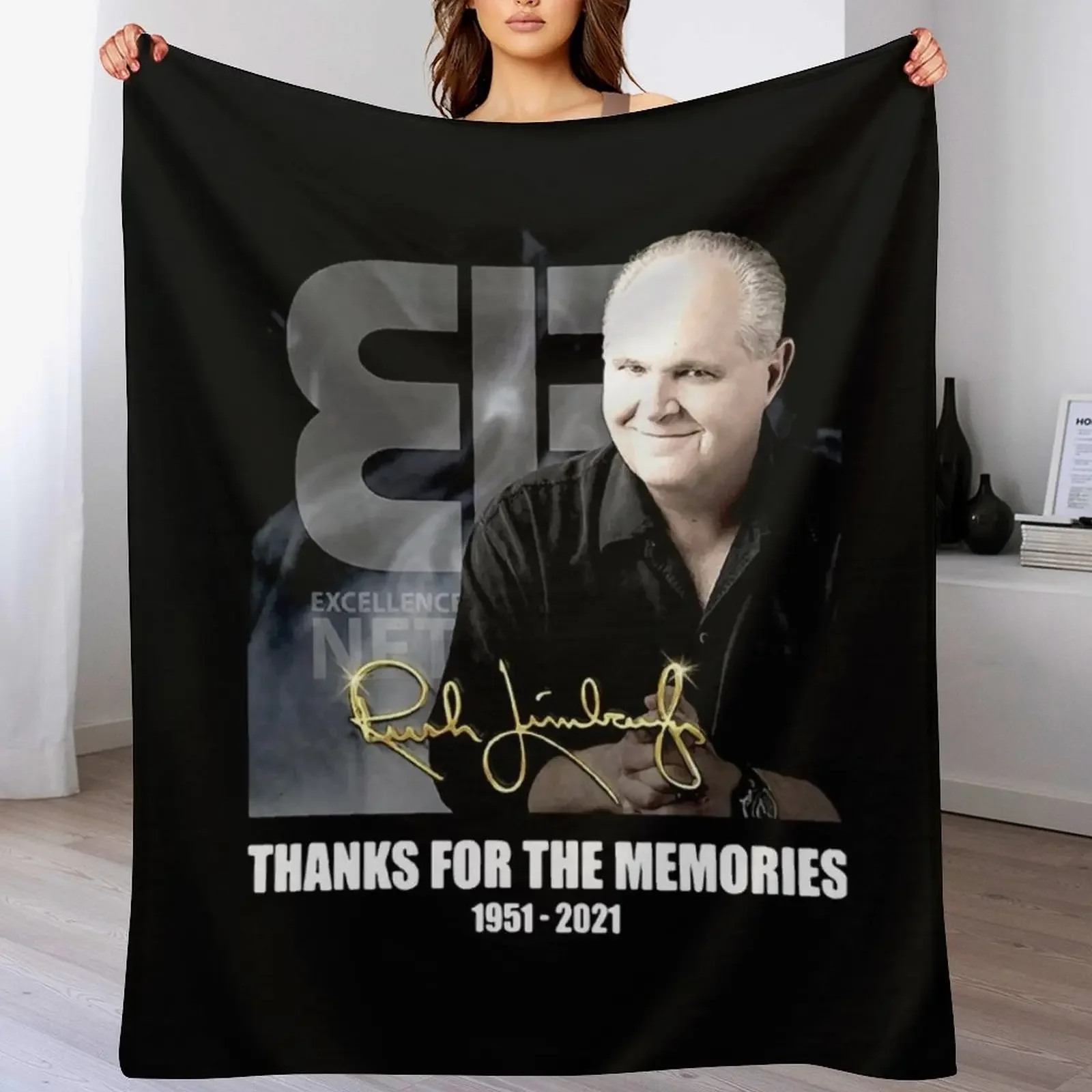 

RUSH LIMBAUGH Throw Blanket Single Personalized Gift Plaid on the sofa Comforter Blankets