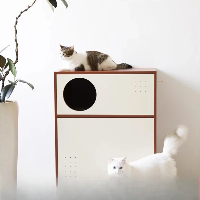 

French cream wind cat toilet antique cat furniture cat litter box