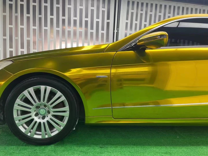 

Highest Quality Chrome Mirror Gold Vinyl Wrap Self Adhesive Car Sticker Wrapping Roll High Stretchable
