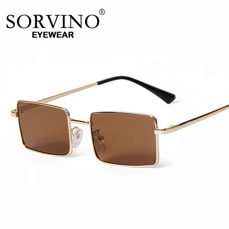 

SORVINO Retro Small Square Alloy Frame Sunglasses Women Men Luxury Popualr Brand Designer UV400 Metal Rcetangle Sun Glasses