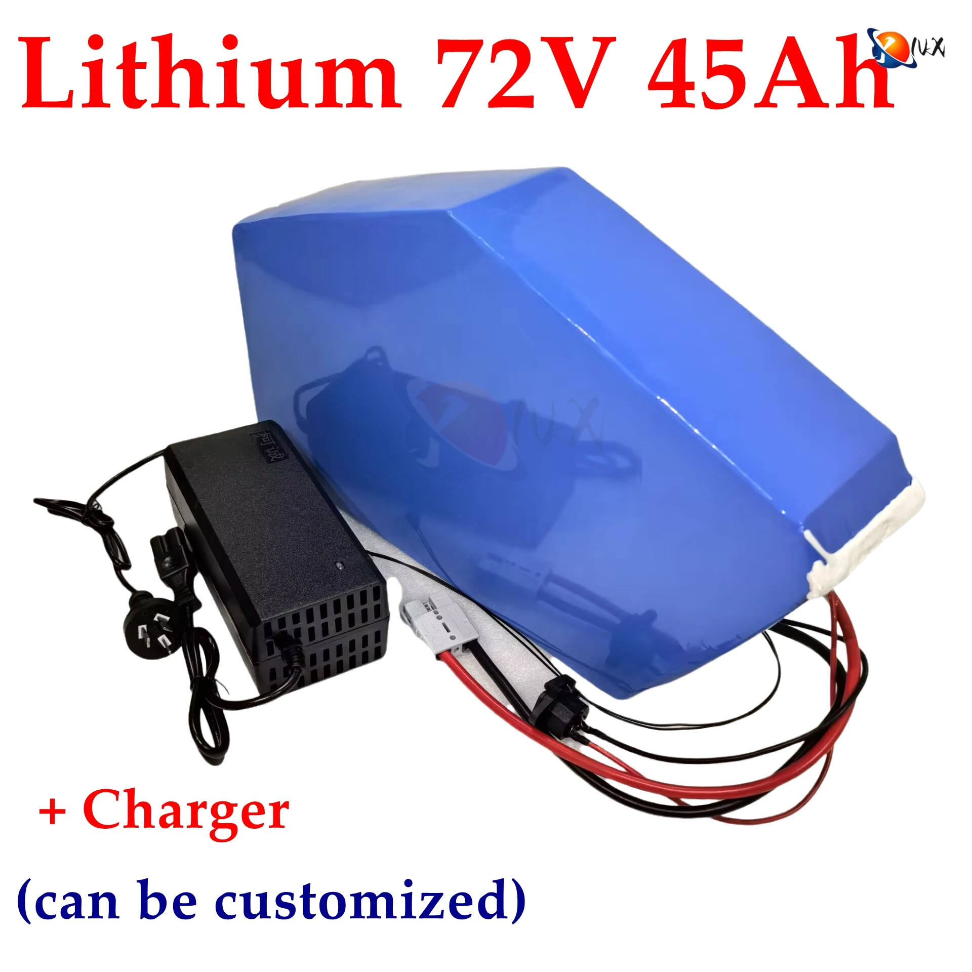 

YNX 72v 45Ah lithium ion triangle battery BMS li ion 20S for 5000w 6000w Mountain Bike scooter Motorcycle + 10A charger