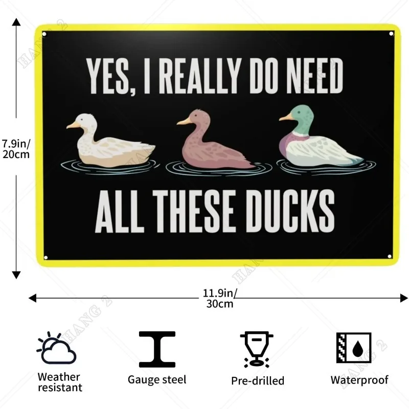 Animal Ducks Vintage Farmhouse Metal Signs Funny Farm Tin Signs Anti-rust Wall Art Anti-Deformed Home Decor Sign Tin Posters