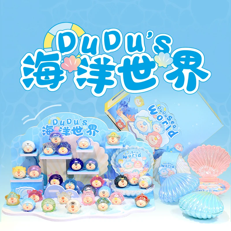 DuDu Sea World Series Blind Box Toys, Guess Bag, Cute Resin Anime Figure, Surprise Mystery Box, Girl Gift Collection