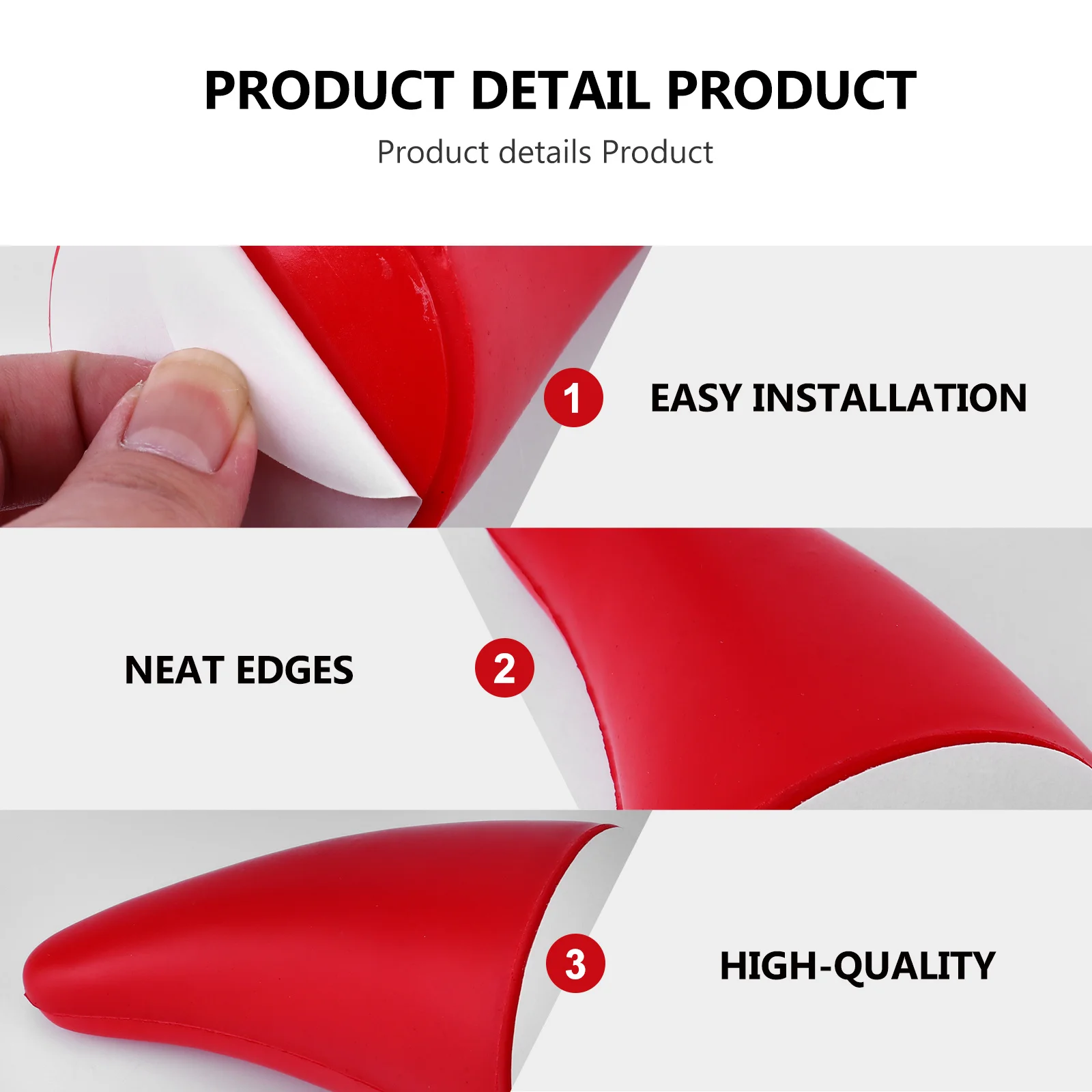 

2 pcs Auto Elasticity 3D Devil Horns Sticker Bumper Decor Anti Collision Device Weatherproof Durable Bumper Protector High