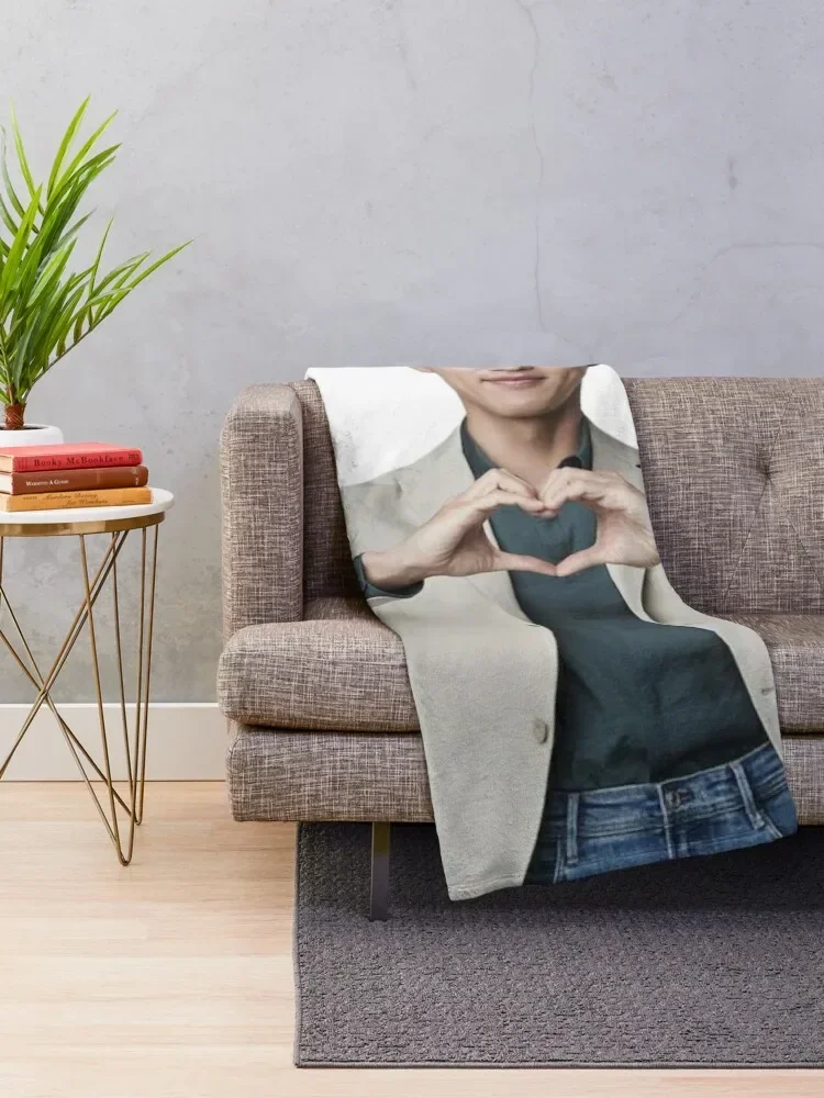 Hyun Bin Heart Gesture Throw Blanket Kid'S Cute Blankets