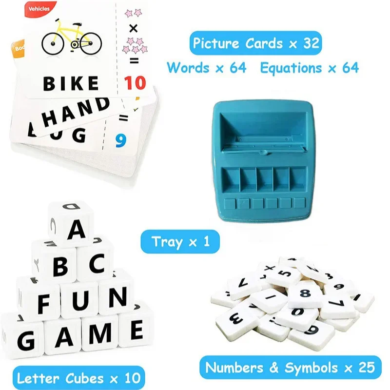 Passendes Buchstabenspiel für Kinder, 2-in-1-Lernspielzeug, Alphabet, Rechtschreibung und Lesen, Zahlen und Farberkennung, Lernspielzeug, Geschenke