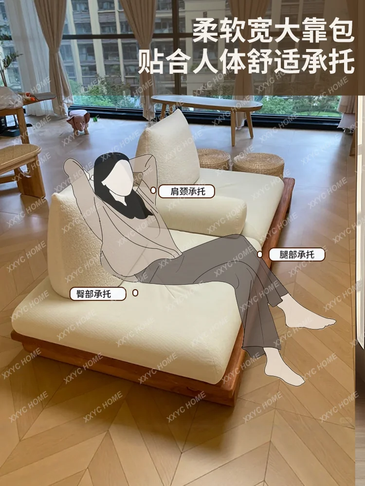 كوب أريكة من الخشب الصلب الأصلي من Wabi-sabi على الطراز الياباني، شقة صغيرة لغرفة المعيشة، سرير تاتامي وإفطار الفندق #5