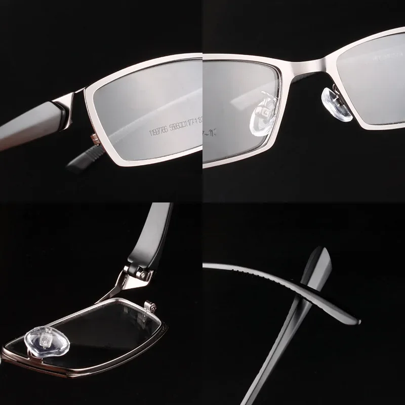 KUXA مربع شعبية الرجال النظارات البصرية المعدنية TR90 إطار قصر النظر مد البصر وصفة طبية العدسات المسافة الرؤية القراءة الصحيحة Ey