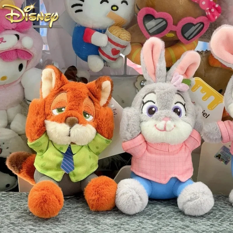 Anime zootopia nick judy chaveiro de pelúcia pingente bonito dos desenhos animados benjamin clawhauser boneca de pelúcia brinquedo atração magnética presentes da criança