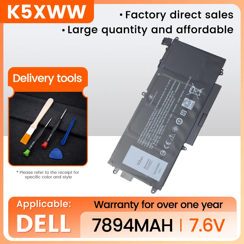 

Портативный аккумулятор K5XWW для ноутбука DELL Latitude 5289 7389 7390, 2 em 1 серии 71TG4 725KY N18GG