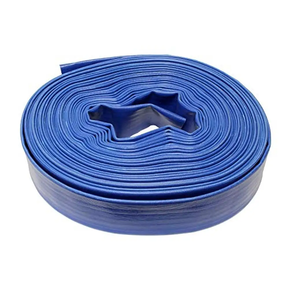 Manguera de descarga plana Manguera de piscina de PVC resistente de 2 pulgadas x 100 pies Manguera industrial reforzada por transferencia de agua Resistente a los rayos UV Flexible y
