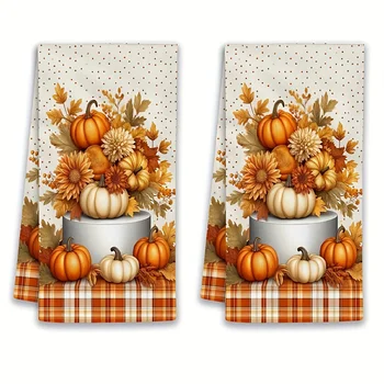 Fall Pumpkin Maple Towels 1