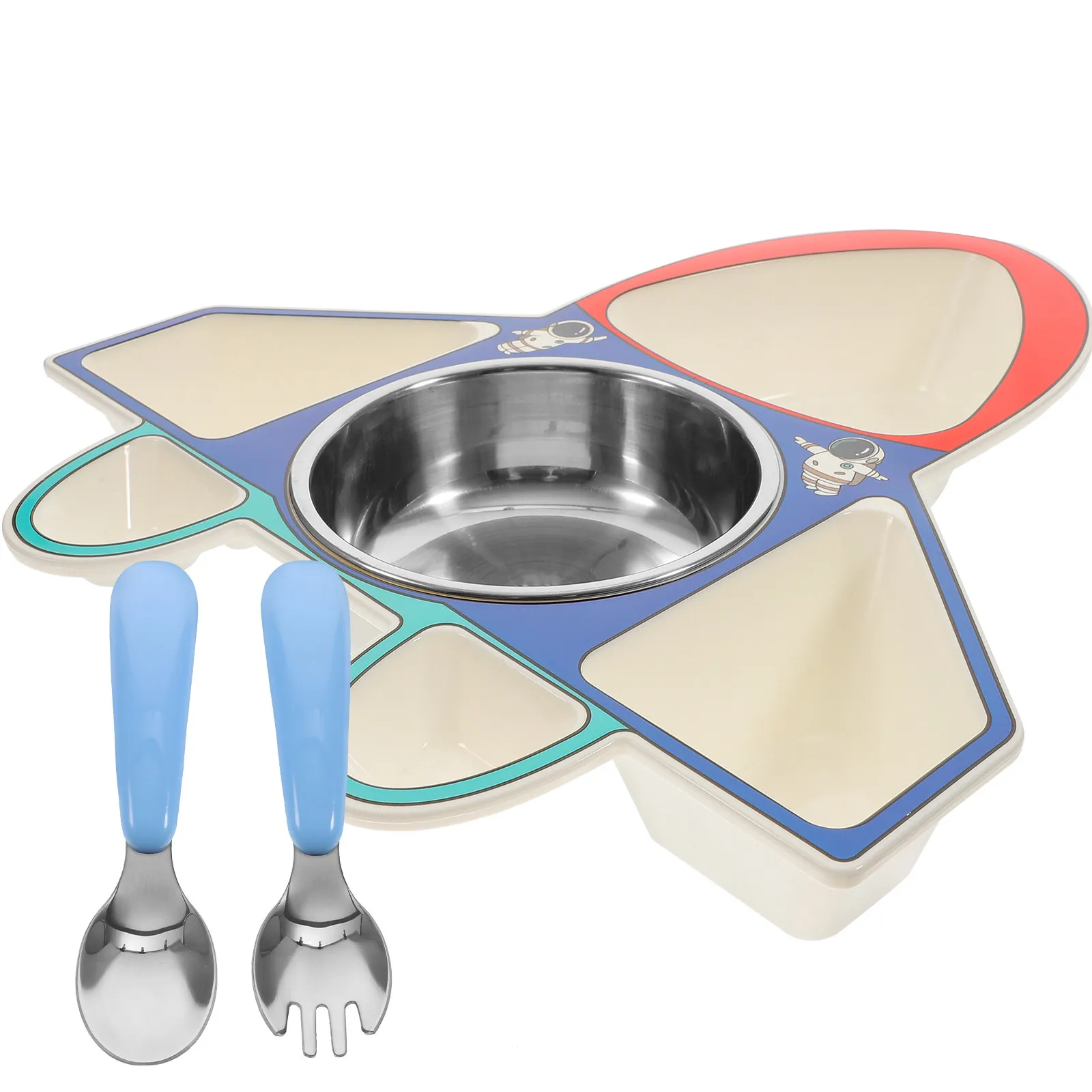 Kids Dinner Plate Set with Spoon and Fork – BPA-Free, Drop-Resistant Toddler Feeding Set