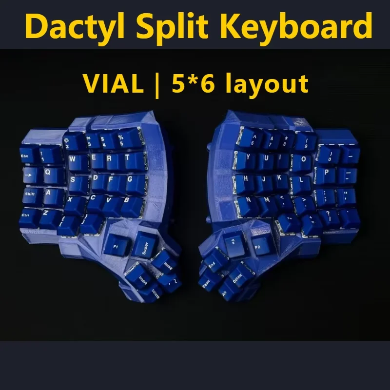 

Dactyl Manuform 5*6 Split Keyboard Ergonomic Hot Swap Kit 3D Print PETG 4X5 Layout Curve Mechanical Keyboard VIAL Custom Color