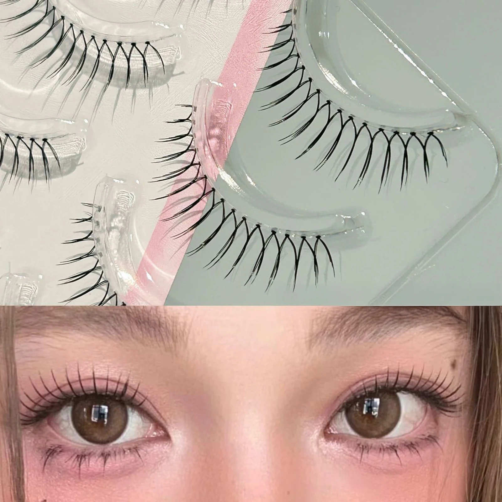 5 ペア U 字型つけまつげ目に見えない釣り糸韓国スタイルナチュラルうっすらとしたまつげエクステンションガールズパーティーデイリーメイク