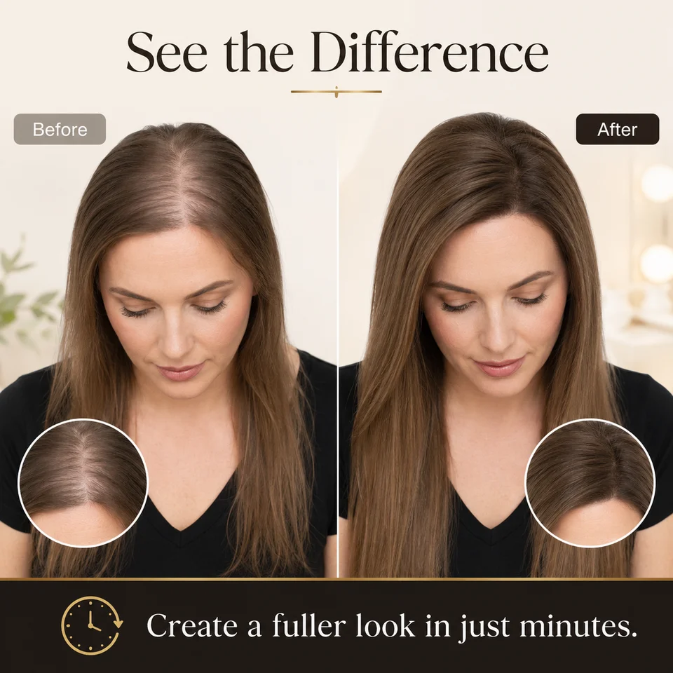 Toupee de base de seda TUW29 para mujer, solución para cabello fino, apariencia natural 6