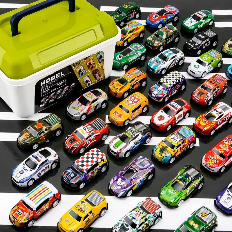 

Alloy Racing Car Model Set Inertia Vehicle with Storage Box Pull Back Plane Toys for Boys Sliding Children Toys for Boys Kids