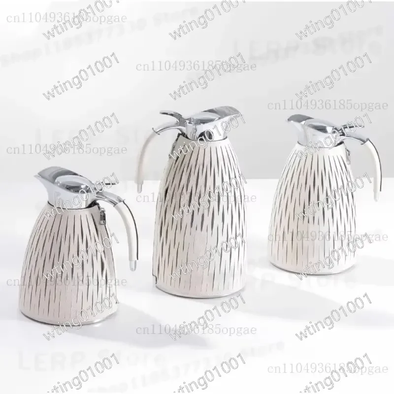 for Slow Treasure Beige Leather Wrapped Thermos Flask Edible Water Bottle Ornament High End Practical Tableware Decor