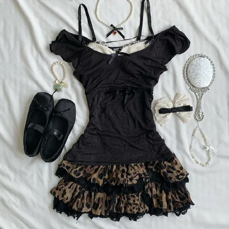 

Повседневный укороченный топ в стиле Харадзюку в американском стиле ретро Y2K, однотонная тонкая одежда с открытыми плечами, модная женская уличная одежда Hotties