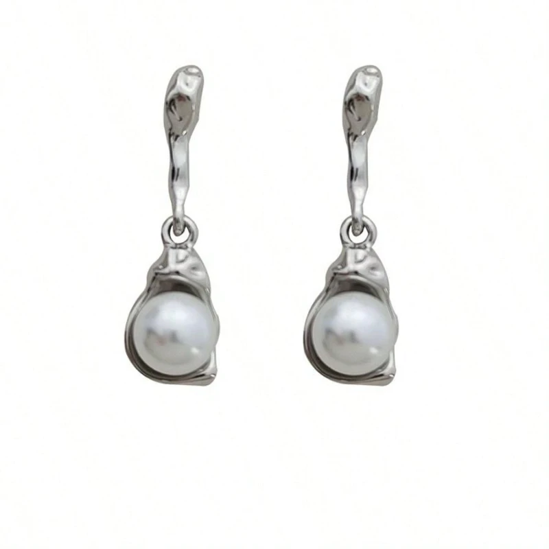 

Серьги-гвоздики из стерлингового серебра 925 пробы с жемчугом для женщин, эксклюзивный дизайн, элегантные изысканные модные роскошные аксессуары для ушей