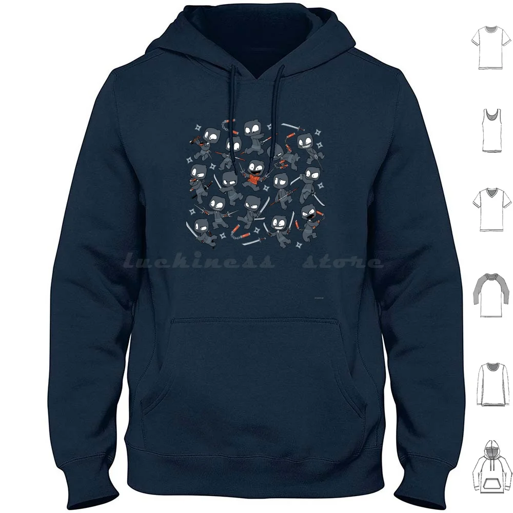 Mess Hoodie Baumwolle Langarm süße Katana Schwerter kämpfen albern dunklen Humor Sushi Kinder