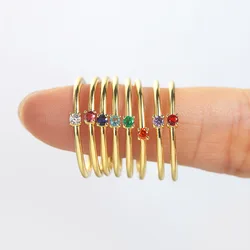 Little Thin Dainty Pinky Rings For Women Gold Color Zirconia Wedding Engagement Bride Finger Ring Jewellry Fashion Jewelry R246