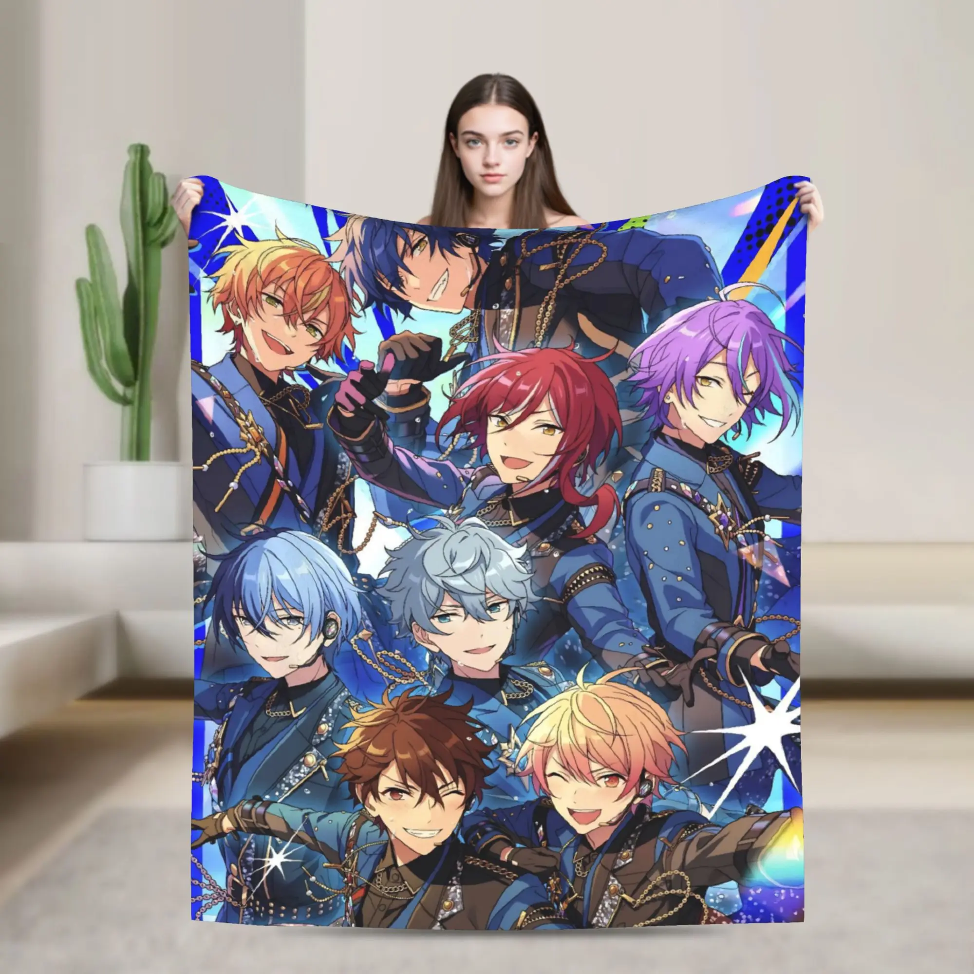 E-Ensemble-Stars Throw Blanket for Couch  Soft Cozy Plush Blanket 50x60 Inch Multi-size Bedspreads for All Seasons