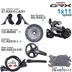 SHIMANO GRX 1x11 speed Groupset ST-RX810 BR-RX810 Rear Derailleur RD-RX812 Crankset FC-RX810 CS-M8000 and CN-HG701-11 Original