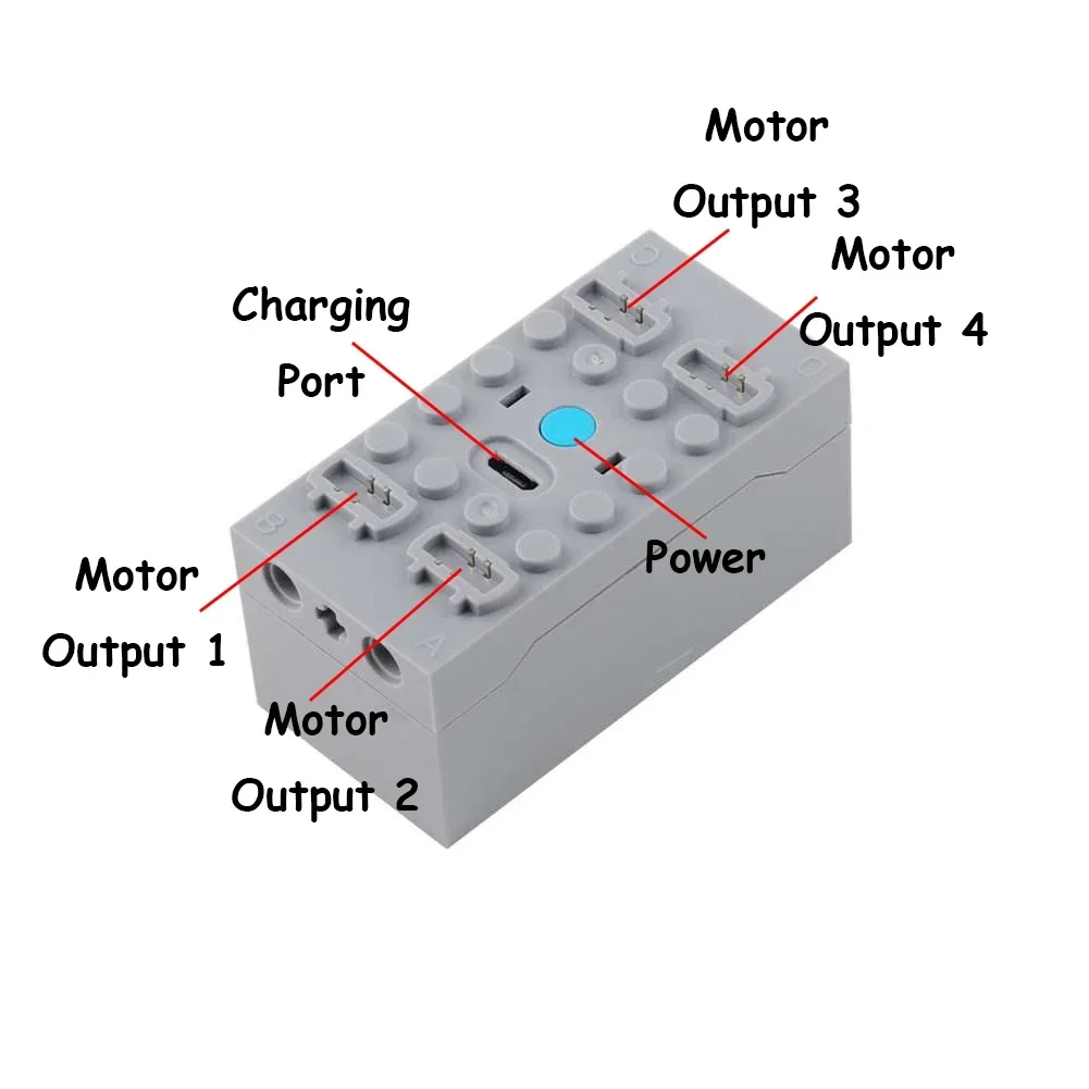 9 SZTUK funkcji zasilania M L XL Motor 8883 88003 8882 Servo Motor 88004 Przedłużacz 8886 4CH Zdalnie sterowane klocki konstrukcyjne