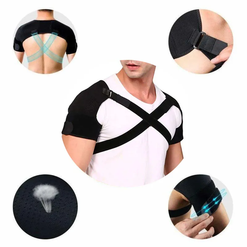 

Adjustable Cross Shoulder Support Straps Polyester Fiber Hand Wash Only for Back Sports Shoulder Brace with Adjustable Straps