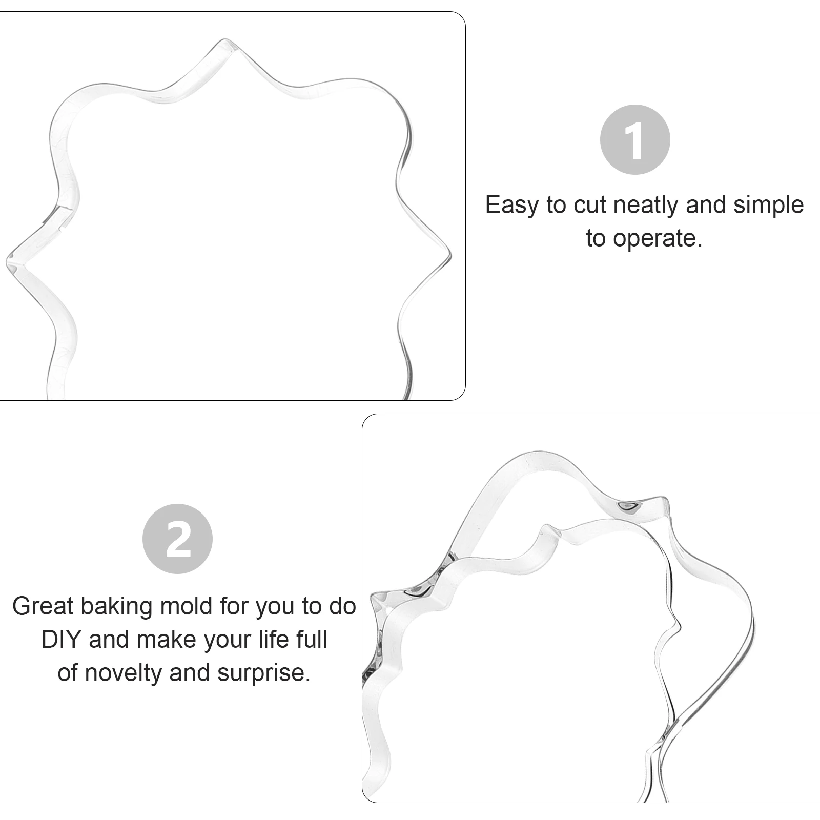 

4Pcs Biscuit Cutters Stainless Steel Cookie Molds European Wedding Blessing Frame Baking Tool Party Supplies