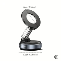 Support de téléphone magnétique puissant pour voiture, conception pliable 360 °   Support sous vide réglable pour voiture/bureau/salle de bain/utilisation universelle 3