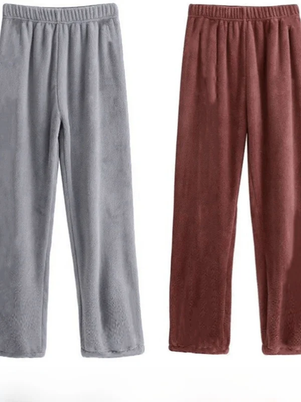 

Сказочные теплые брюки кораллового цвета, прямые домашние теплые брюки, женская верхняя одежда, модные осенне-зимние брюки для ленивых