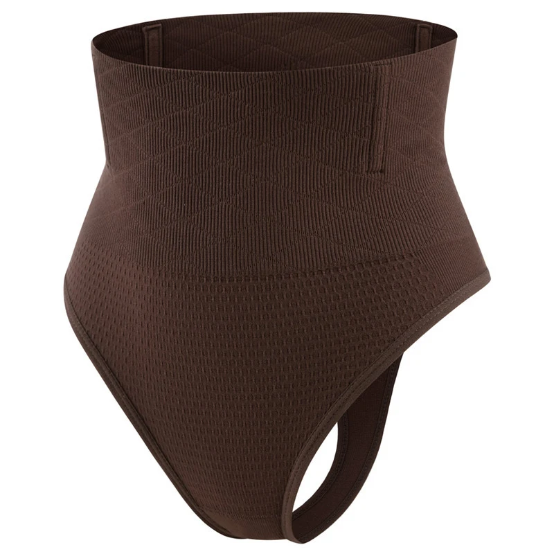 Thin Thong Women's Strong Hip Lift Tummy Control Panties with Fishbone Steel Boning Waist Cincher Mid-High Waist Shaper