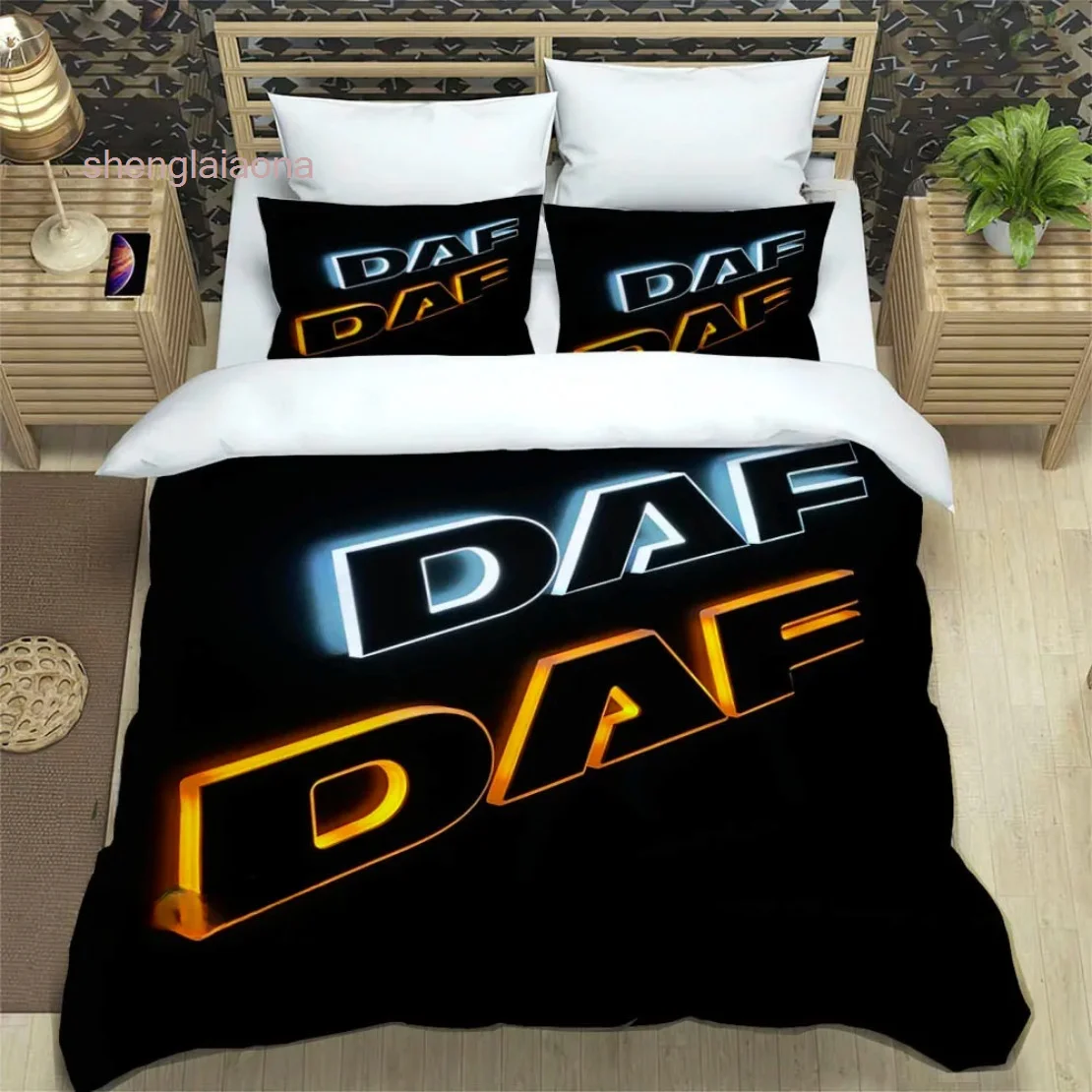 3D Printed DAF Truck Logo Bedding Set for Boys Girls Duvet Cover Pillowcase Included Twin Queen King Full Single Double Sizes