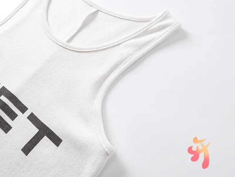 Oversized Hiphop Street Vulture Tank Top Cotton Kanye Sleeveless Top Alphabet Printed Sports Running Yoga Vest Men Women