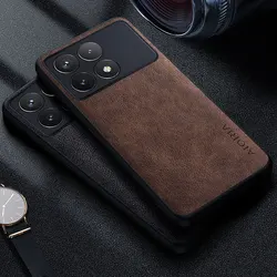 Premium Luxury leather Phone Case for Xiaomi Poco X6 X5 X4 X3 Pro NFC X3 X4 GT 5G 4G Retro Business Style Solid color cover