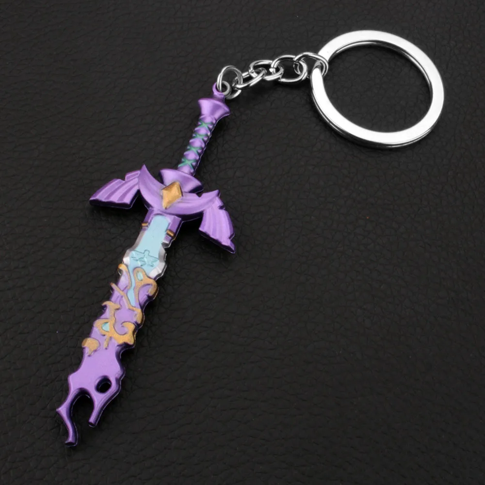 Game Legend of Zelda Master Sword Model Metal Keychain for Men Kingdom Tears Bag Pendant Key Ring Fans Collection Jewelry Gift