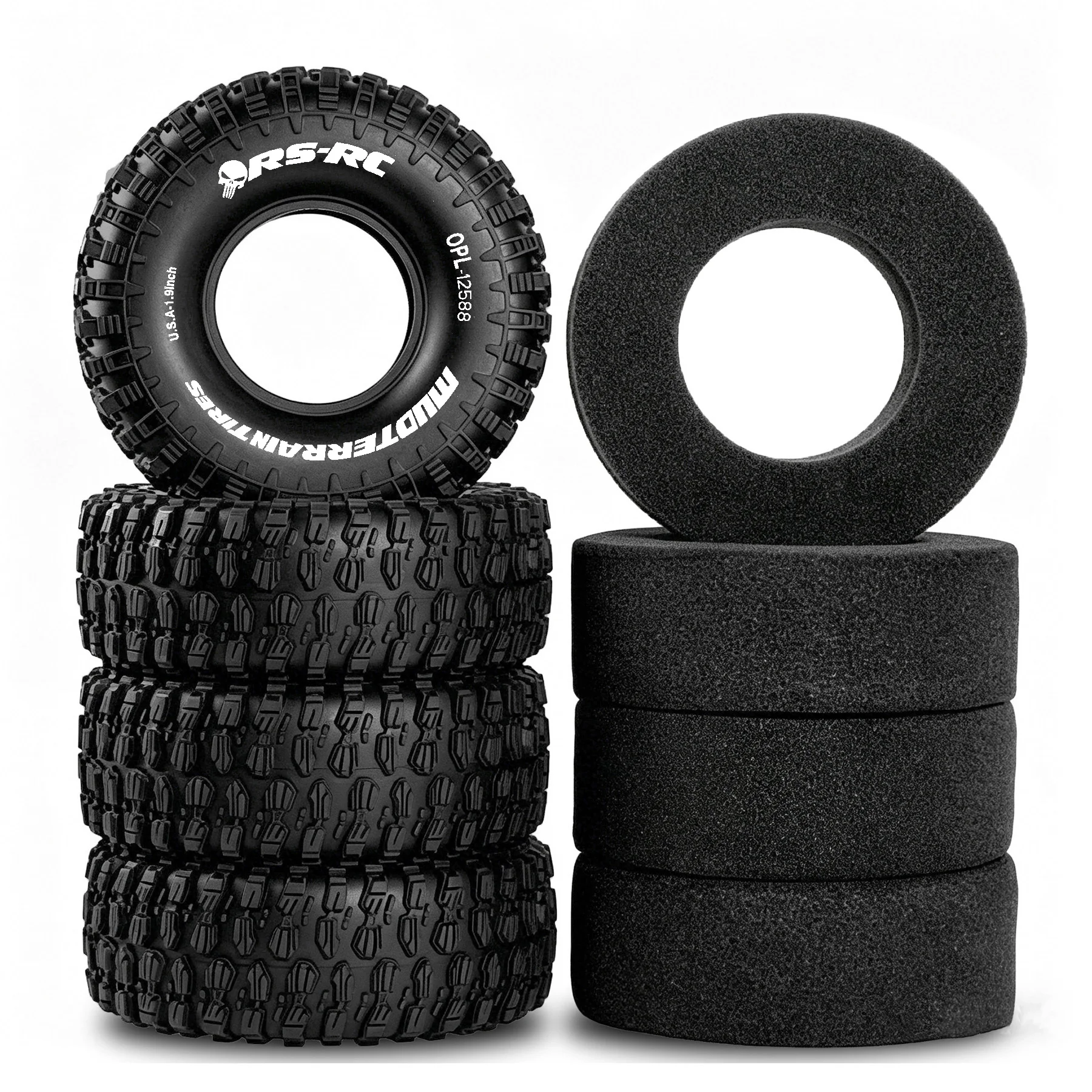 RED SPIDER 4pcs 1.9 Inch Rubber Tyres Outer Diameter 120mm for 1/10 RC Crawler Car TRX4 Axial SCX10 MST Jimny Tamiya CC01 D110 view 3