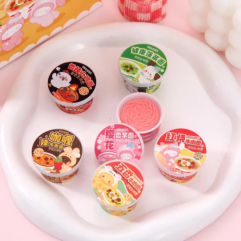 Imagem -06 - Sanrio Cartoon Eraser For Children Lamian Noodles Creative Fun Estudantes Material Escolar Atividades Prêmio Pequenos Presentes 32 Pcs