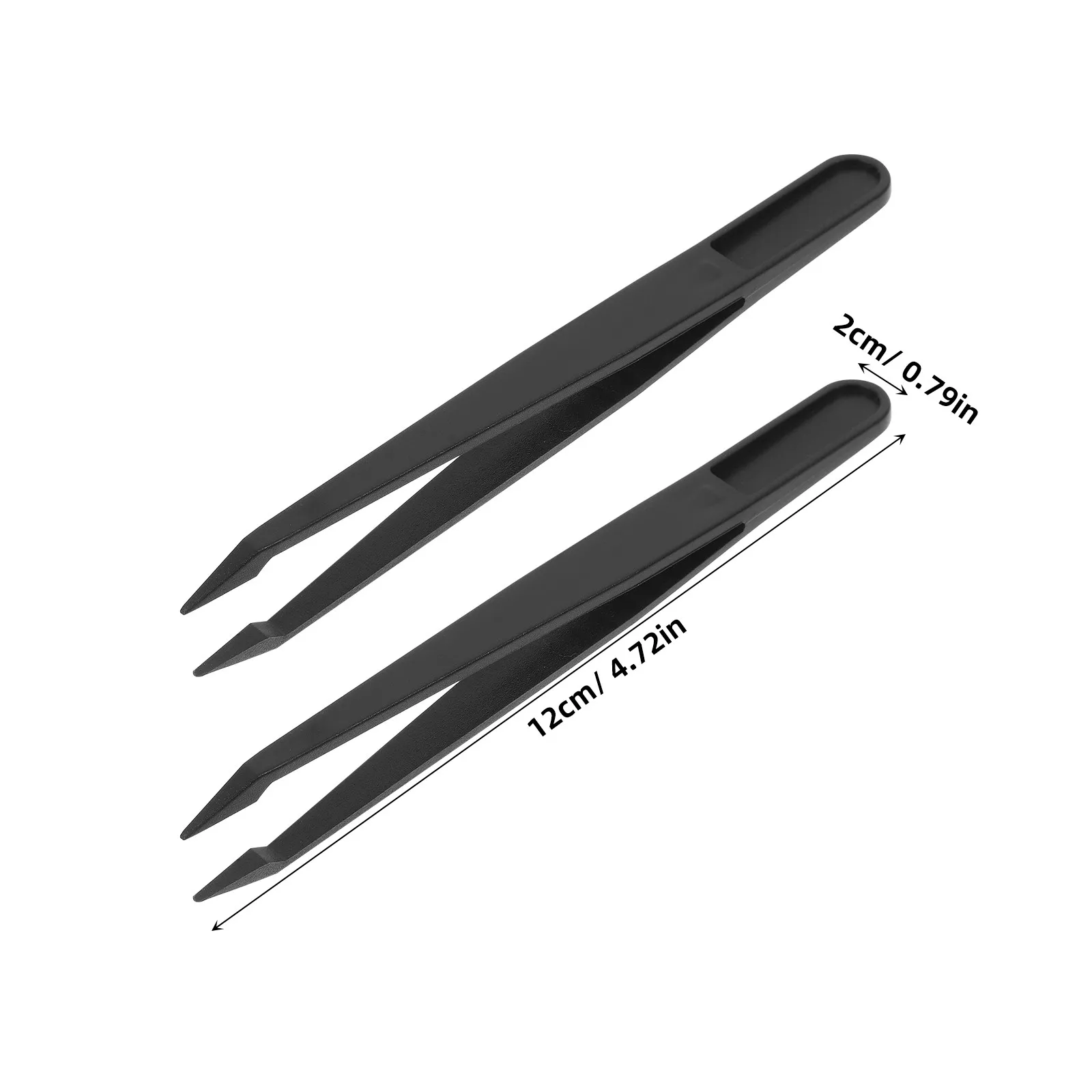 10Pcs Plastic Precision Tweezers Pointed Tips Comfort Grip for Crafting Electronics Assembly Arts Projects DIY Sticker Placement