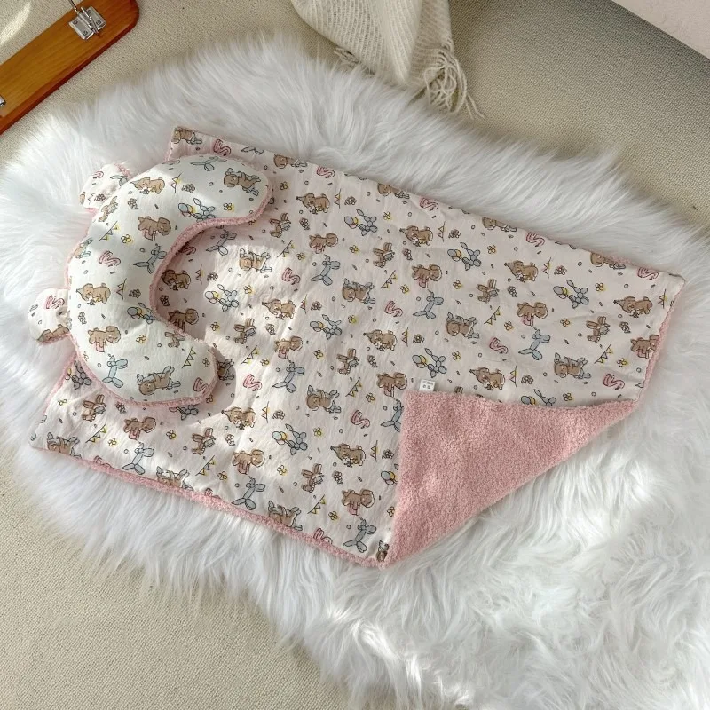 Pet Blanket With Pillow Dog and Cat Printed Nest Mat Dog and Cat Sleeping Pillow Quilt Warm mat for puppy