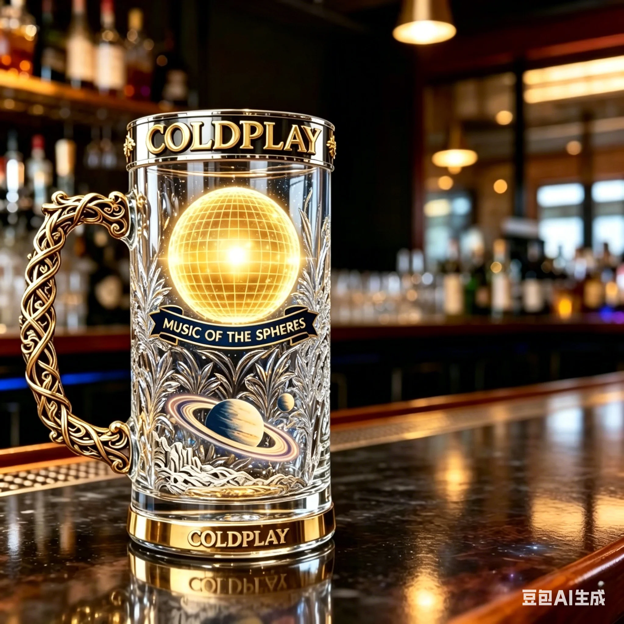 Taza Coleccionable de Vidrio con Diseño del Flor de la Vida, Edición del 30 Aniversario de Coldplay 1996-2026, Música de las Esferas
