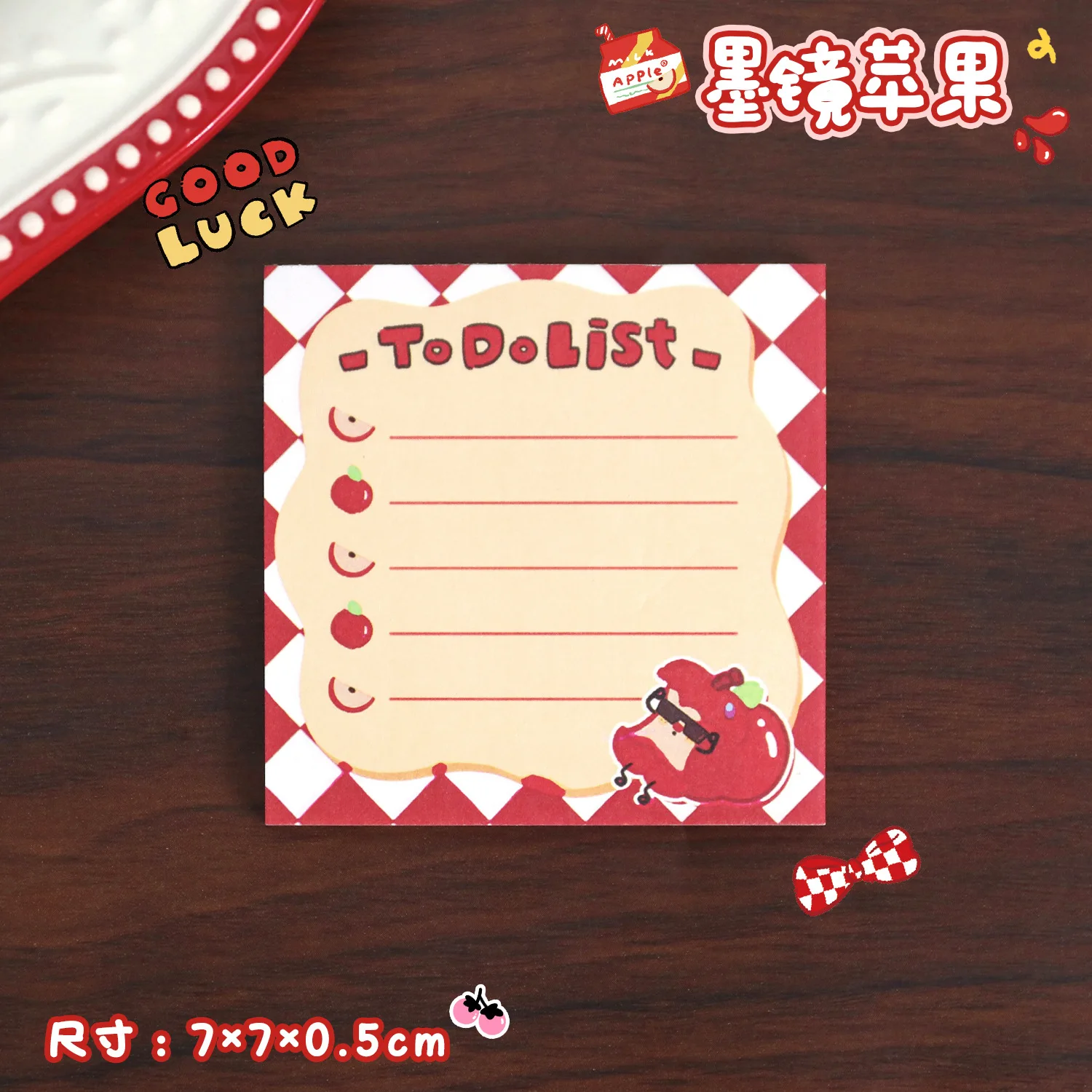 50 ورقة الكرتون غير لزجة مذكرة لزجة لطيف أبل الكلب ملاحظات منصات يوقف القرطاسية ملصقات دفتر مخطط رسالة ملصق