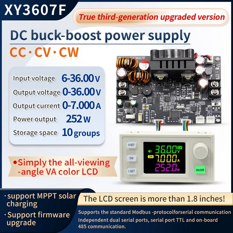 CNC DC Adjustable Voltage Regulated Power Supply Constant Voltage Constant Current Solar Charging 7A/252W