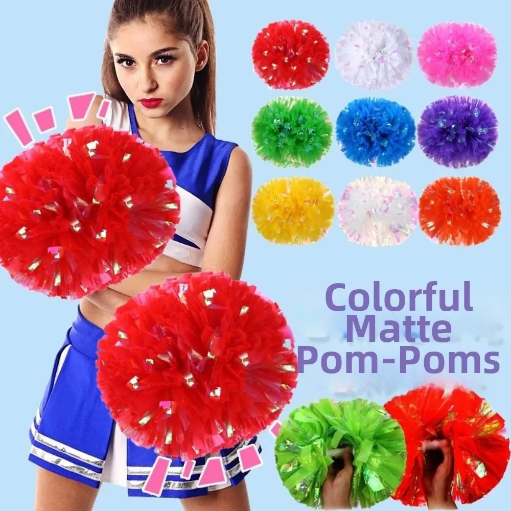 26cm Game Pom Poms Multicolors PET Cheap Practical Cheerleading Come On Props Dance Performance Props Club Supplies