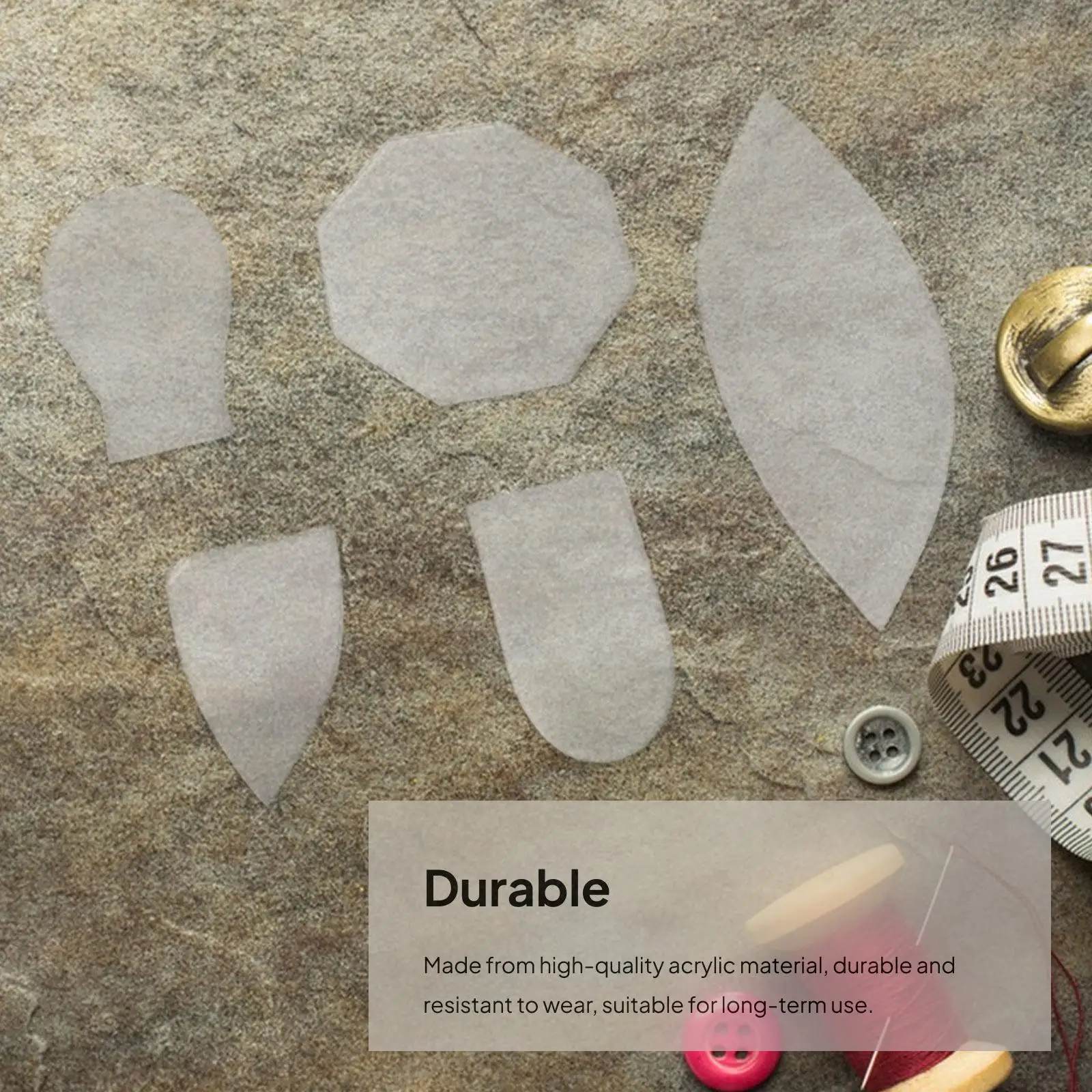 5 Pieces Quilting Template Rulers Acrylic Easy to Use Transparent Quilting Ruler